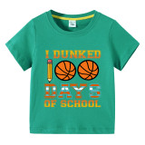 Toddler Kids Boys Tops I Dunked 100 Days of School Boy Students T-shirts