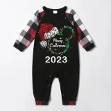 Christmas Matching Family Pajamas Luminous Glowing Cartoon Mouse Black Short Red Pajamas Set