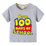 Toddler Kids Boys Tops Happy 100 Days of School Slogan Boy Students T-shirts
