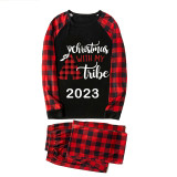 2023 Christmas Matching Family Pajamas Luminous Glowing Christmas with My Tube Red Plaids Pajamas Set
