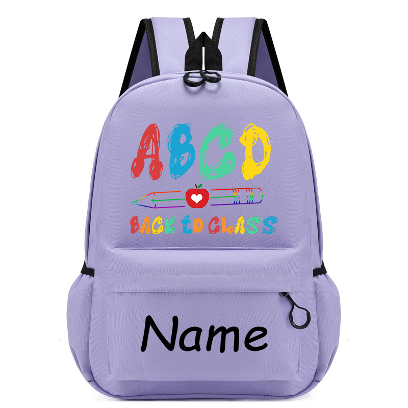 Primary School Pupil ABCD Students Bags Name Custom Back in Class School Bags