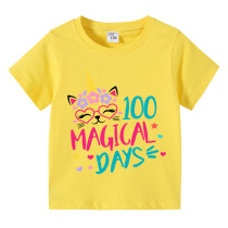 Toddler Kids Girls Tops 100 Magical Days Girl Students T-shirts