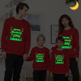 Christmas Matching Family T-shirts Luminous Glowing Christmas Tree Antler Family Sweatshirt