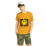 Youth Tops 100 Days of School Big Smile Emoji High School Students T-shirts