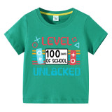 Toddler Kids Boys Tops Level 100 Days of School Unlocked Boy Students T-shirts
