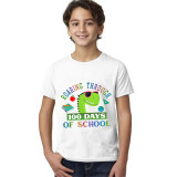 Toddler Kids Boys Tops Roaring through 100 Days of School Boy Students T-shirts