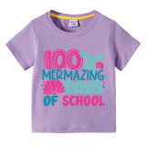 Toddler Kids Girls Tops 100 Mermazing Days Of School Girl Students T-shirts