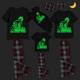 Christmas Matching Family Pajamas Luminous Glowing How Snowflakes Made Black Short Pajamas Set