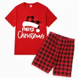 Christmas Matching Family Pajamas Luminous Glowing Christmas Hat Red Pajamas Set