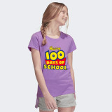 Toddler Kids Girls Tops Happy 100 Days of School Slogan Girl Students T-shirts