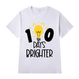 Youth Tops 100 Days of School Brighter Happy 100th Day of High School Students T-shirts
