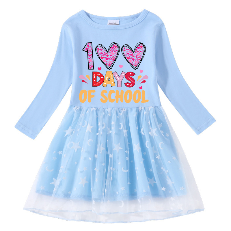 Girls Yarn Skirt 100 Days of School Long And Short Sleeve Dress