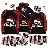 Christmas Matching Family Pajamas Luminous Glowing Christmas Hat Black Pajamas Set