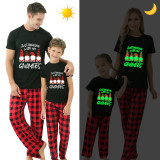 Christmas Matching Family Pajamas Luminous Glowing Hanging with My Gnomies Red Short Pajamas Set