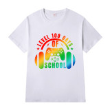 Youth Tops 100 Days of School Game 100 Leavel Unlocked High School Students T-shirts