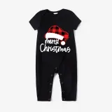 Christmas Matching Family Pajamas Luminous Glowing Christmas Hat Red Pajamas Set
