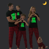 Christmas Matching Family Pajamas Luminous Glowing Jesus Is The Reason Red Short Pajamas Set
