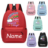 Primary School Pupil Bags Name Custom 100 Magical Days Rainbow School Bags