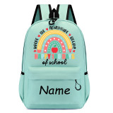Primary School Pupil Bags Name Custom Happy 100 Days Of School Where the Adventure Begins School Bags