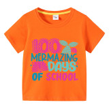 Toddler Kids Girls Tops 100 Mermazing Days Of School Girl Students T-shirts