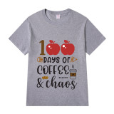 Youth Tops 100 Days of Apple Coffee & Chaos High School Students T-shirts