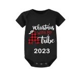 2023 Christmas Matching Family Pajamas Luminous Glowing Christmas with My Tube Red Short Pajamas Set