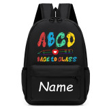 Primary School Pupil ABCD Students Bags Name Custom Back in Class School Bags