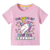 Toddler Kids Girls Tops 100 Days of Magical Learning Girl Students T-shirts