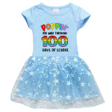 Girls Yarn Skirt Poppin My Way through 100 Days of School Long And Short Sleeve Dress