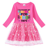 Girls Yarn Skirt I Have Bugged My Teacher for 100 Days Long And Short Sleeve Dress
