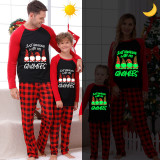 Christmas Matching Family Pajamas Luminous Glowing Hanging with My Gnomies Red Pajamas Set