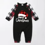 Christmas Matching Family Pajamas Luminous Glowing Christmas Hat Red Plaids Pajamas Set