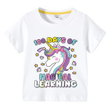 Toddler Kids Girls Tops 100 Days of Magical Learning Girl Students T-shirts