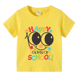 Toddler Kids Boys Tops Happy 100 Days of School Boy Smile Face T-shirts