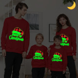 Christmas Matching Family T-shirts Luminous Glowing Merry Christmas Hat Family Sweatshirt