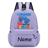Primary School Pupil Bags Name Custom I Crushed 100 Days of School Soccer Schoolbags