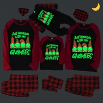 Christmas Matching Family Pajamas Luminous Glowing Hanging with My Gnomies Red Pajamas Set