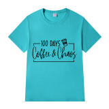 Youth Tops Happy 100 Days of School Coffee& Cahos High School Students T-shirts