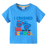 Toddler Kids Boys Tops I Crushed 100 Days of School Soccer Boy Students T-shirts