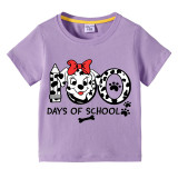Toddler Kids Girls Tops 100 Days of School Dog Girl Students T-shirts