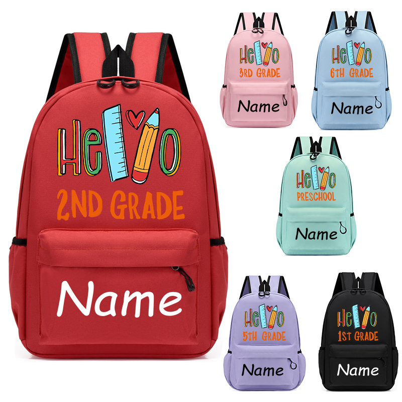 Primary School Pupil Bags Custom Name Grade Schoolbags