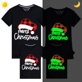 Christmas Matching Family T-shirts Luminous Glowing Merry Christmas Hat Family Sweatshirt