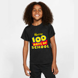 Toddler Kids Boys Tops Happy 100 Days of School Slogan Boy Students T-shirts