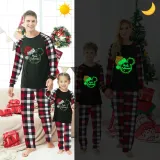 Christmas Matching Family Pajamas Luminous Glowing Cartoon Mouse Hat Red Pajamas Set