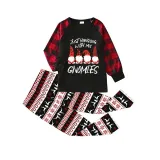 Christmas Matching Family Pajamas Luminous Glowing Hanging with My Gnomies Red Plaids Pajamas Set
