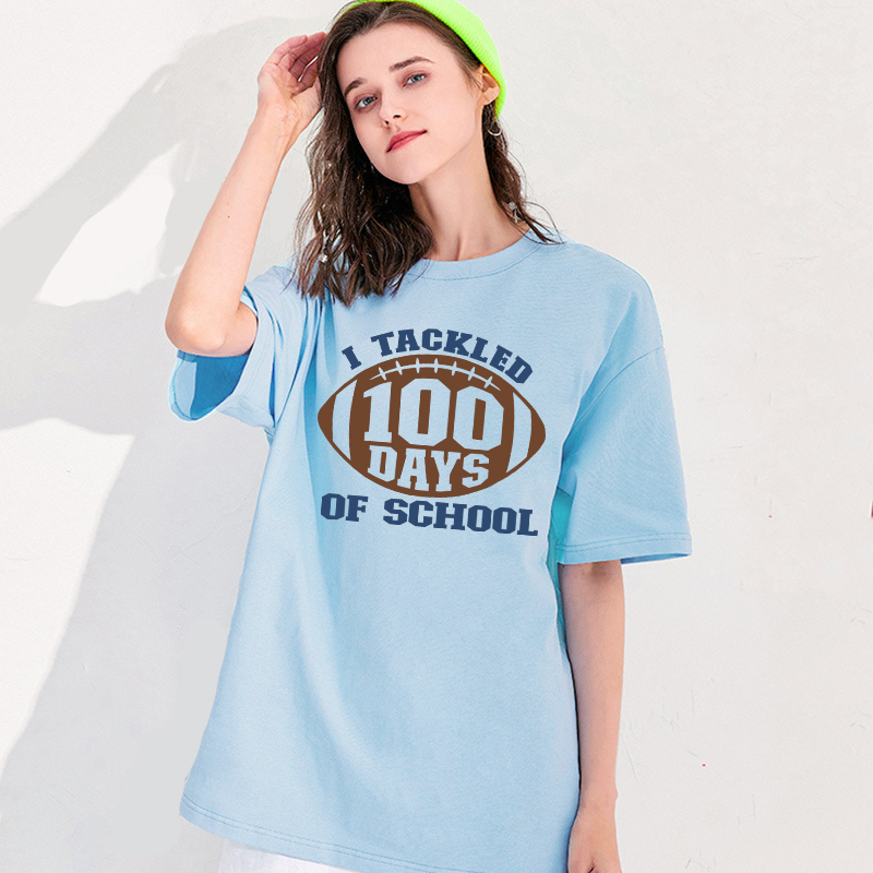 Youth Tops 100 Days of School I Trackled Rugby Sports High School Students T-shirts