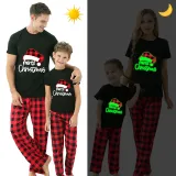 Christmas Matching Family Pajamas Luminous Glowing Christmas Hat Red Pajamas Set