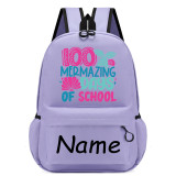 Primary School Bags Memaid Name Custom 100 Days Of School Schoolbags