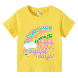 Toddler Kids Girls Tops 100 Magical Days Rainbow Girl Students T-shirts