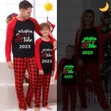 2023 Christmas Matching Family Pajamas Luminous Glowing Christmas with My Tube Red Pajamas Set